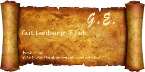 Guttenberg Elek névjegykártya